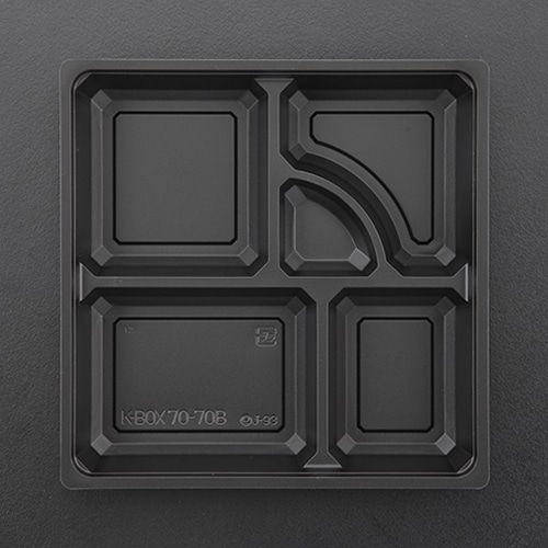ケーピープラテック 紙製弁当容器 K-BOX 中仕切 70-70B 黒 50枚/袋（ご注文単位12袋）【直送品】