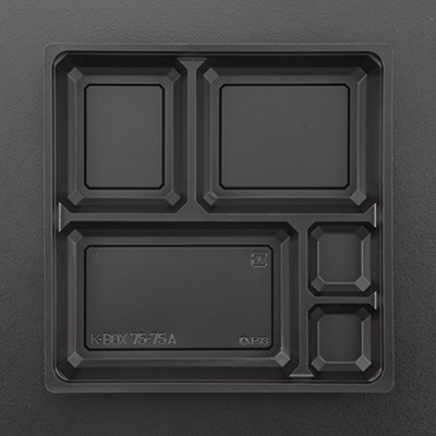 ケーピープラテック 紙製弁当容器 K-BOX 中仕切 75-75A 黒 50枚/袋（ご注文単位12袋）【直送品】