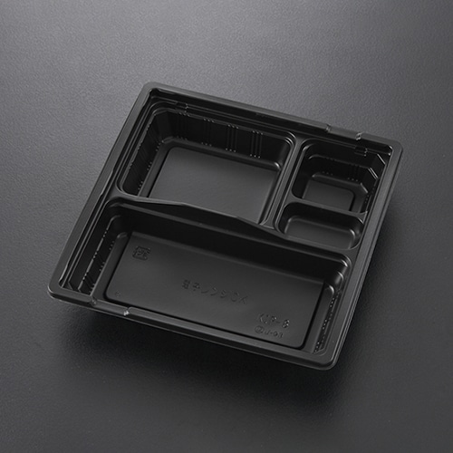 ケーピープラテック 弁当容器 KIP-8 フタセット 黒 50枚/袋（ご注文単位12袋）【直送品】