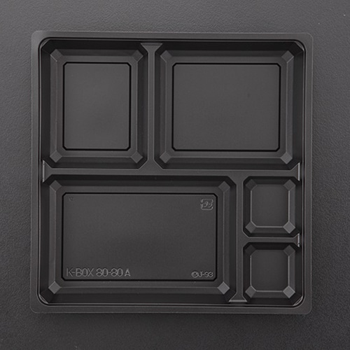ケーピープラテック 紙製弁当容器　K-BOX　中仕切 80-80A 黒 50枚/袋（ご注文単位12袋）【直送品】