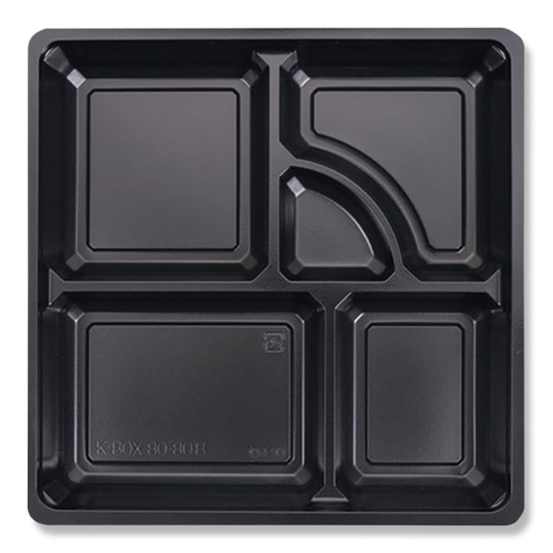 ケーピープラテック 弁当容器　K-BOX　中仕切 80-80B 黒 50枚/束（ご注文単位12束）【直送品】