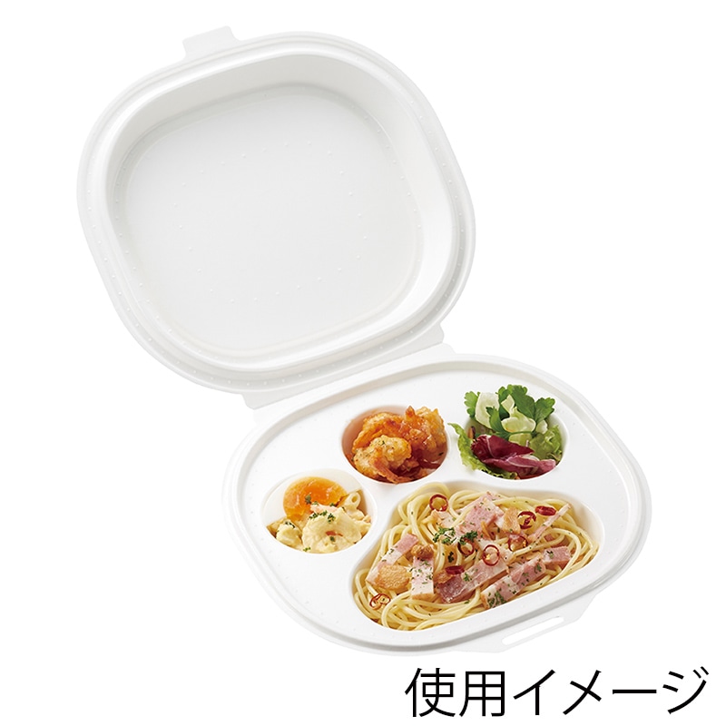 ケーピープラテック 食品容器 NUCOヌコ ホワイト 25枚/袋(ご注文単位8袋)【直送品】