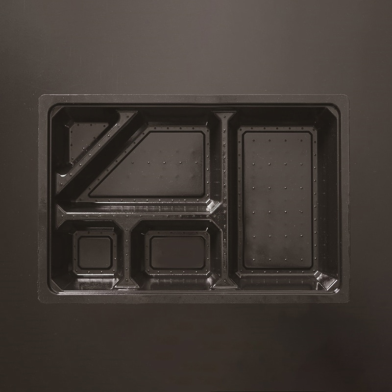 ケーピープラテック 紙製弁当容器 K-BOX 中仕切 KMP90-60A ブラック 25枚/袋(ご注文単位12袋)【直送品】