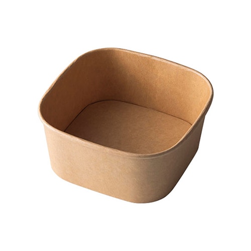 ケーピープラテック 紙カップ容器 KMスクエア 本体 130-650 ナチュラル 50枚/袋（ご注文単位6袋）【直送品】