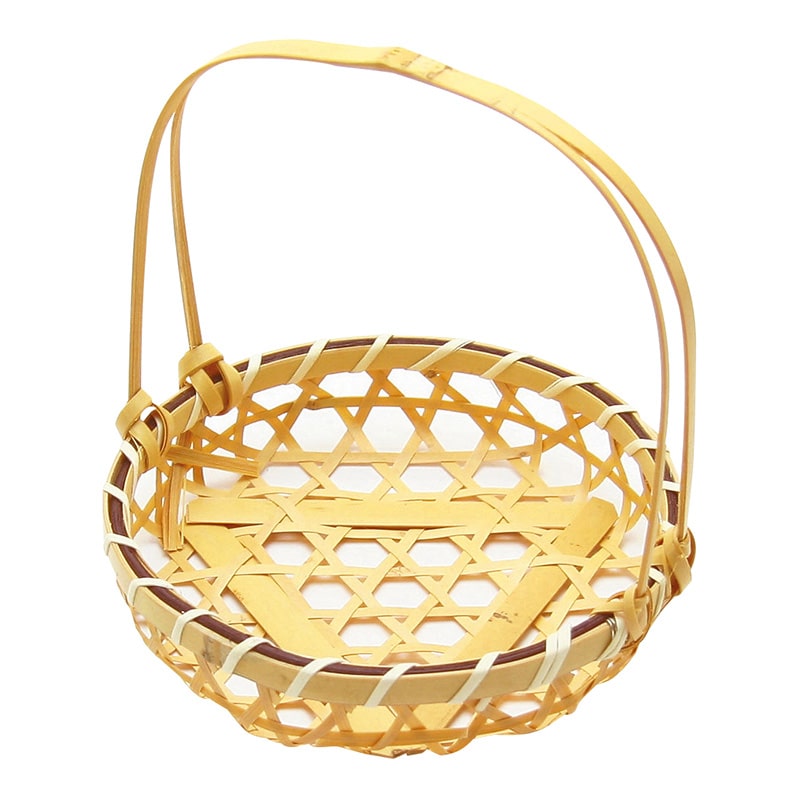 神堂 盛り付け篭　百合竹手付 小 14509　白 1個（ご注文単位1個）【直送品】