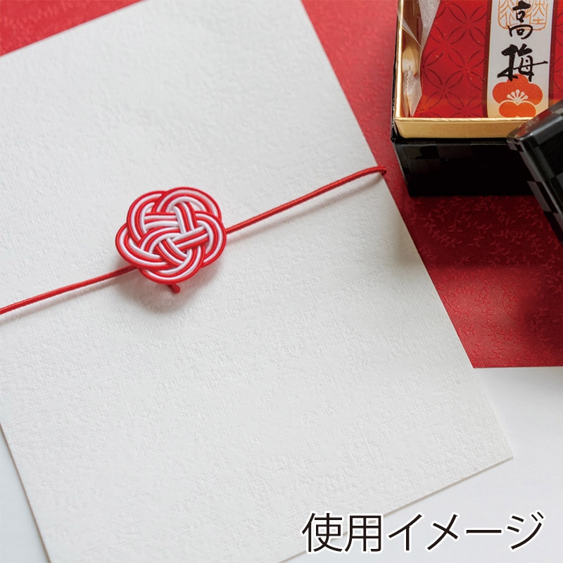 神堂 ゴム付き水引飾り 紅白梅結び 50本/束