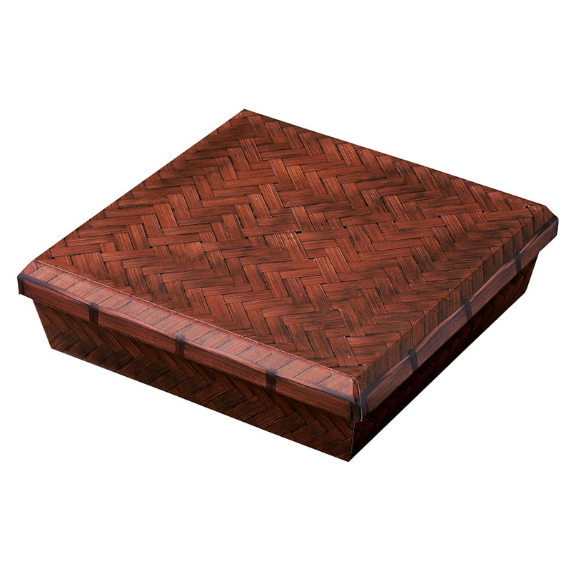 神堂 弁当容器　華美包み 角 04669　焦げ茶アジロ 1個（ご注文単位1個）【直送品】