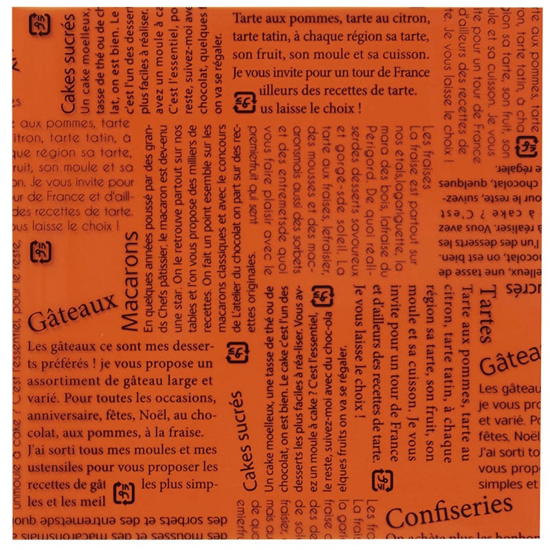 神堂 パティスリー柄シート 11角 17319　オレンジ 100枚/束（ご注文単位1束）【直送品】