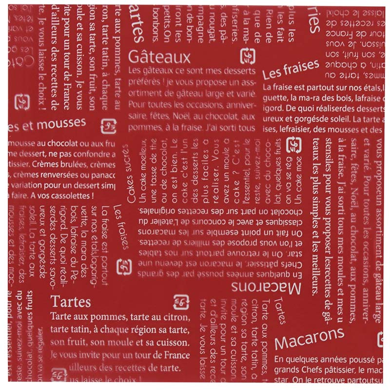 神堂 パティスリー柄シート 13角 17323　赤 100枚/束（ご注文単位1束）【直送品】