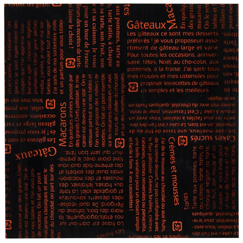 神堂 パティスリー柄シート 13角 17324　ブラック 100枚/束（ご注文単位1束）【直送品】