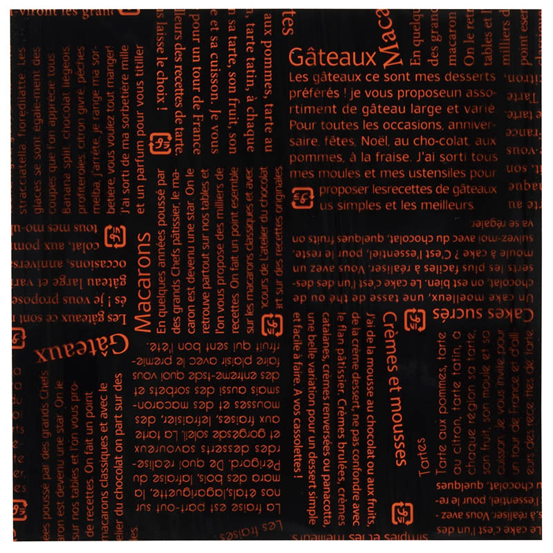 神堂 パティスリー柄シート 15角 17331　ブラック 100枚/束（ご注文単位1束）【直送品】