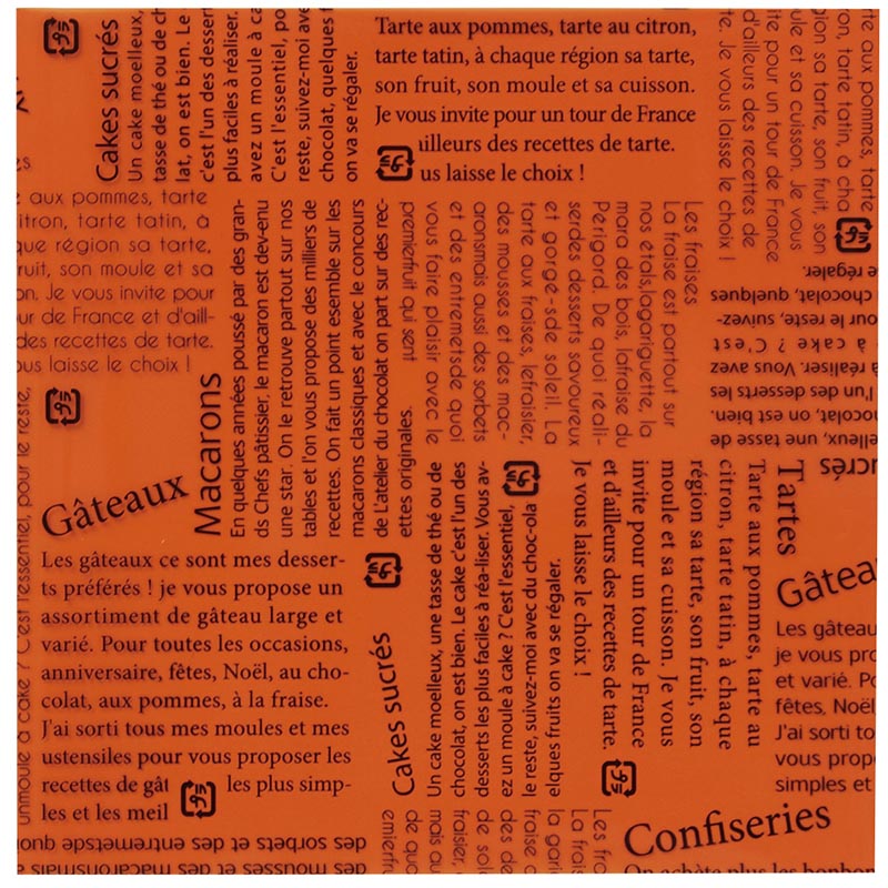 神堂 パティスリー柄シート 15角 17333　オレンジ 100枚/束（ご注文単位1束）【直送品】