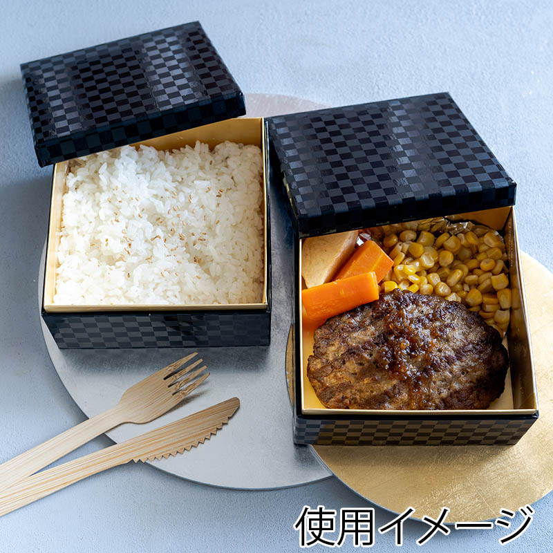 神堂 食品対応貼箱 KAMI-CASE 本体 ミディアム 市松黒 04797 1個(ご注文単位100個)【直送品】