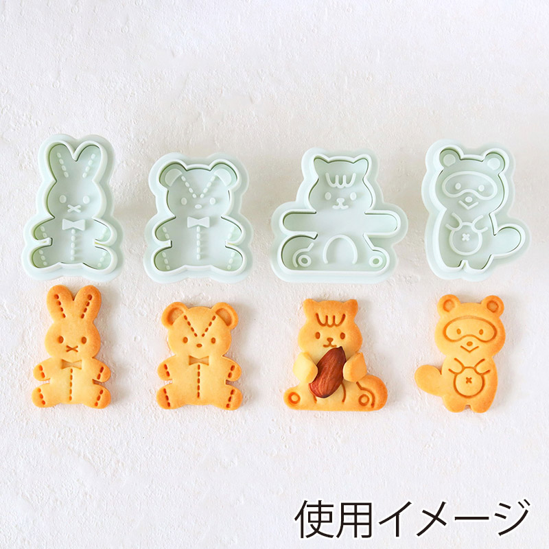 cotta スタンプクッキー型　森の仲間たち 4種　91016 1個（ご注文単位1個）【直送品】