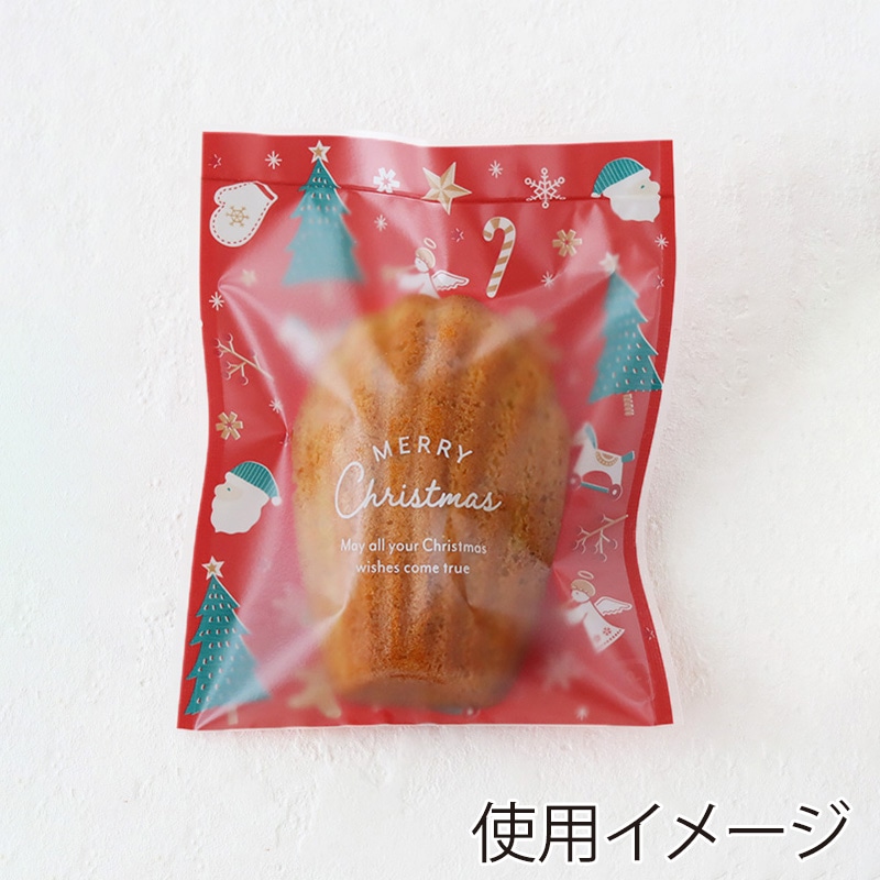 cotta ガス袋 クリスマスオーナメント柄 レッド 100×120 99781 100枚/袋(ご注文単位70袋)【直送品】