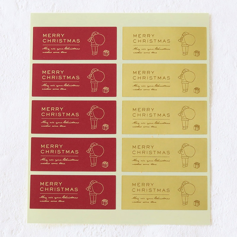cotta シール クリスマスラベル 2柄×5片 99885 10枚/束(ご注文単位1束)【直送品】