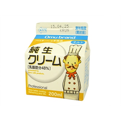 <冷蔵>オーム乳業純生クリーム48% 200ml 20874 1本※軽(ご注文単位1本)【直送品】