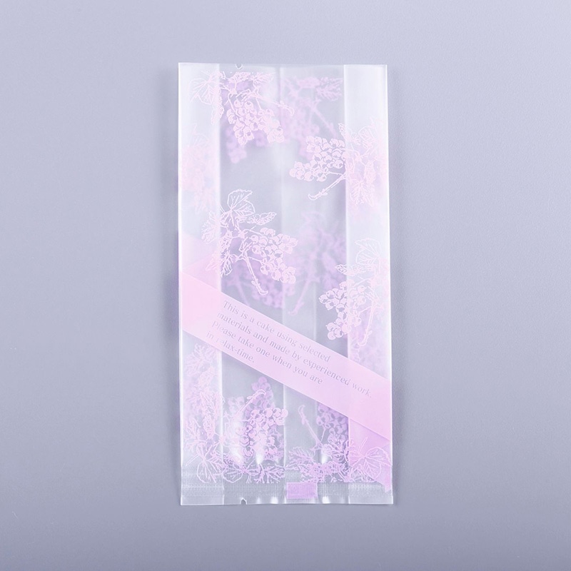 cotta 規格袋　J-3 70＋30×150mm 1073　ナチュラル　紫帯 100枚/袋（ご注文単位1袋）【直送品】