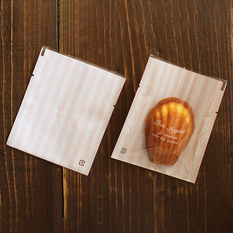 cotta ガス袋 S 76032 ボナペティ ストライプ ピンク 100枚/束(ご注文単位1束)【直送品】