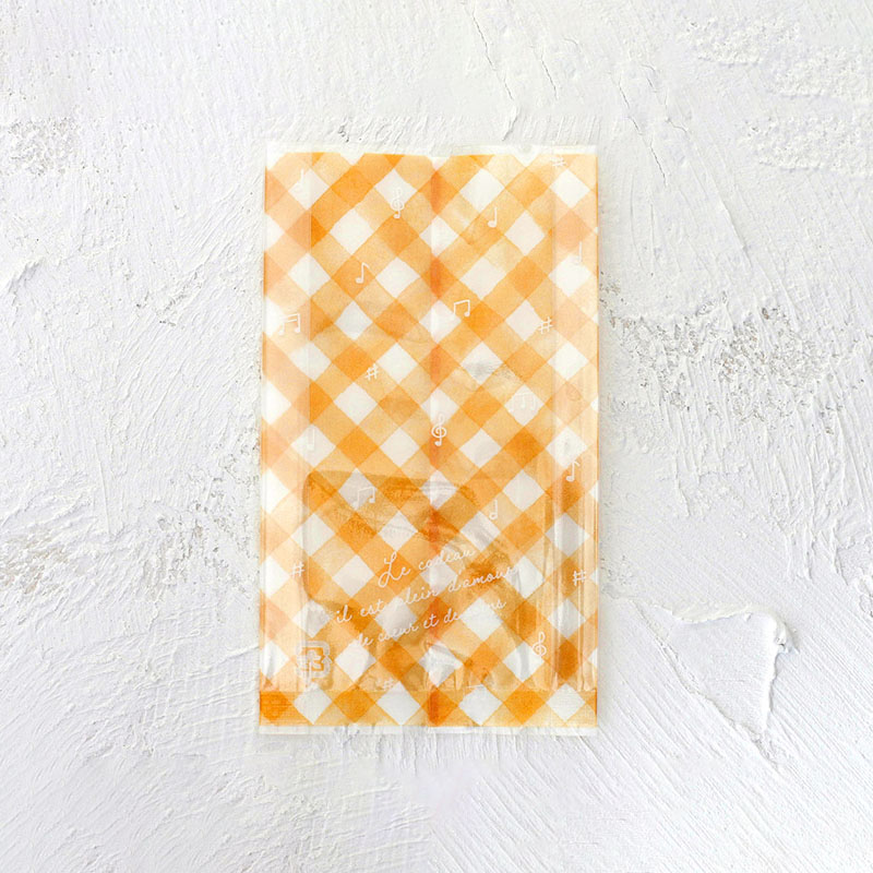 cotta ガス袋 95527 水彩チェック柄 きいろ 100枚/束(ご注文単位1束)【直送品】