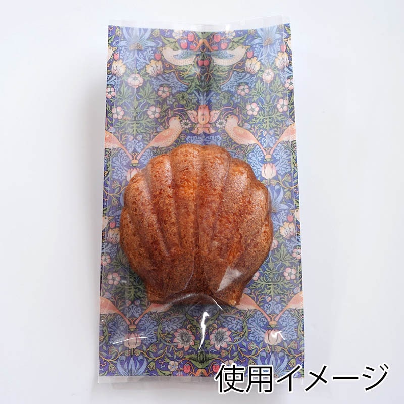 ガス袋 ウィリアム・モリス柄 いちご泥棒 85×H150 マチ25mm 98152 100枚/束(ご注文単位1束)【直送品】