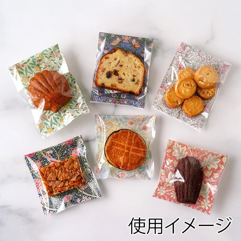 ガス袋 ウィリアム・モリス柄 いちご泥棒 85×H150 マチ25mm 98152 100枚/束(ご注文単位1束)【直送品】