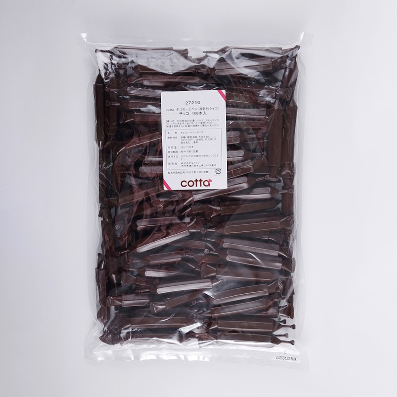 デコれーとペン 速乾性タイプチョコ 100本 27210 1袋(1本12g)※軽(ご注文単位1袋)【直送品】