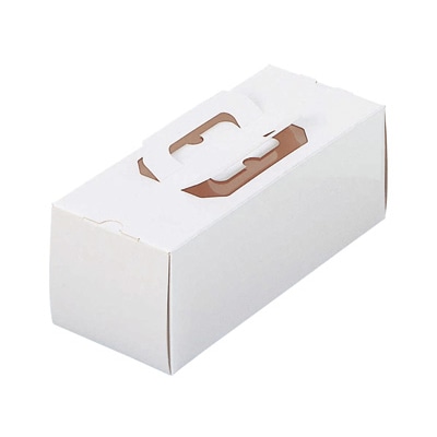 >cotta 手提ケーキ箱 ロール 1本用 トレーなし 8寸 76731 白無地 1枚(ご注文単位50枚)【直送品】