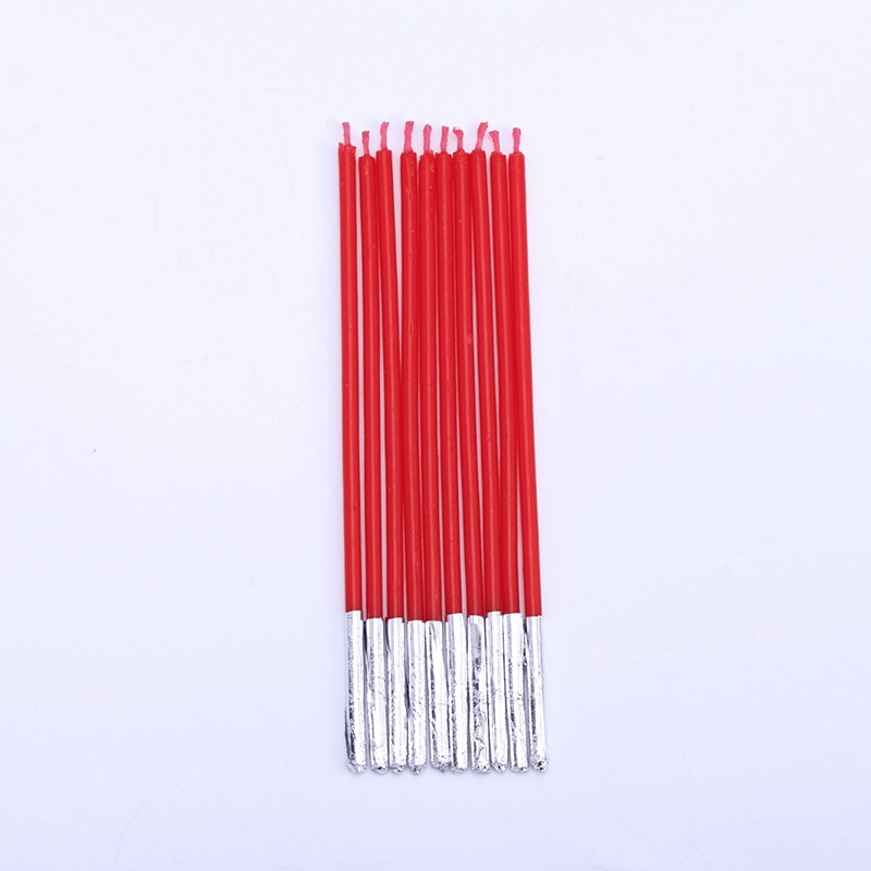 cotta キャンドル　12cmミニスリムシルバー巻き 10本 51517　パステルレッド 1束（ご注文単位1束）【直送品】