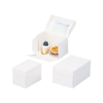 cotta ケーキ箱 PCホワイトポケット付 6号 54017 50枚/束(ご注文単位1束)【直送品】