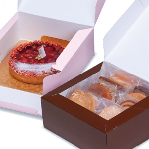 cotta ケーキ箱 ロックBOX 65 トレーなし 160角 76469 ブラウン 50枚/束(ご注文単位1束)【直送品】