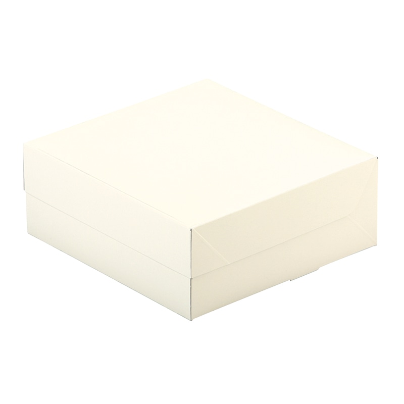 cotta ケーキ箱ロックBOX65　トレーなし 185角 76483　アイボリー 50枚/束（ご注文単位1束）【直送品】