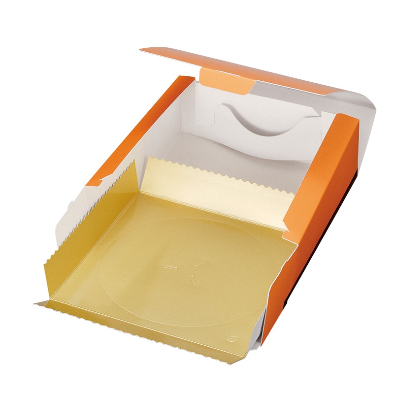 cotta ケーキ箱 パイケース トレーなし 5号 77316 オレンジ 10枚/束(ご注文単位1束)【直送品】