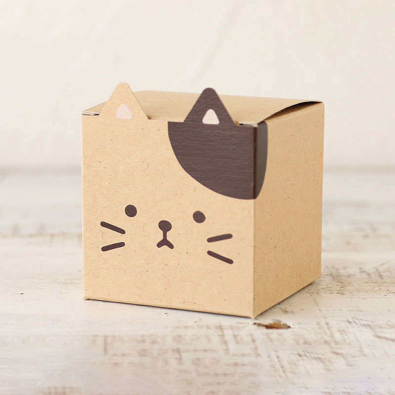 cotta どうぶつギフト箱 ネコ　クラフト 95443 20個/束（ご注文単位1束）【直送品】