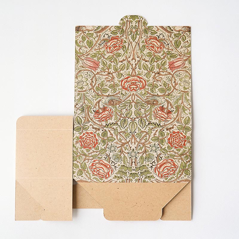 ギフト箱　ウィリアム・モリス柄　バラ S 98192 10枚/束（ご注文単位1束）【直送品】