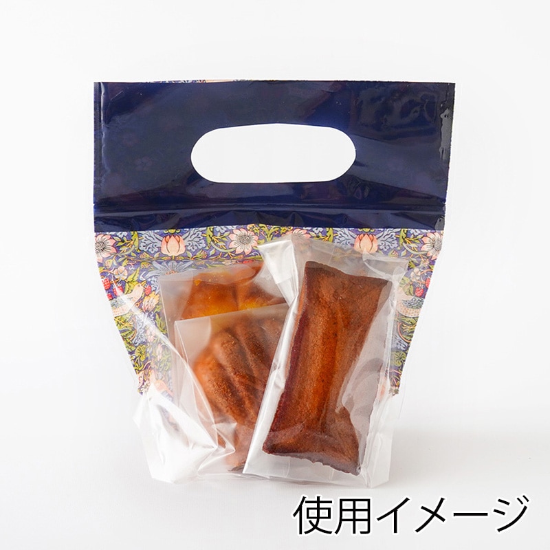 ジッパーバッグ ウィリアム・モリス柄 いちご泥棒 S 98155 10枚/束(ご注文単位1束)【直送品】