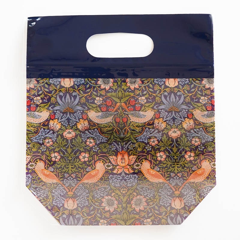 ジッパーバッグ ウィリアム・モリス柄 いちご泥棒 M 98156 10枚/束(ご注文単位1束)【直送品】