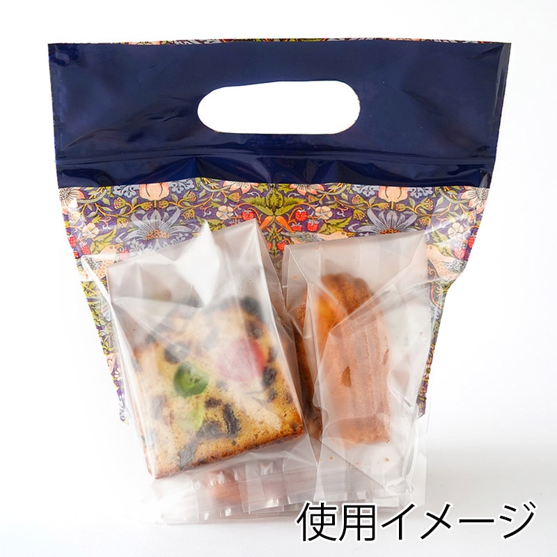 ジッパーバッグ ウィリアム・モリス柄 いちご泥棒 M 98156 10枚/束(ご注文単位1束)【直送品】