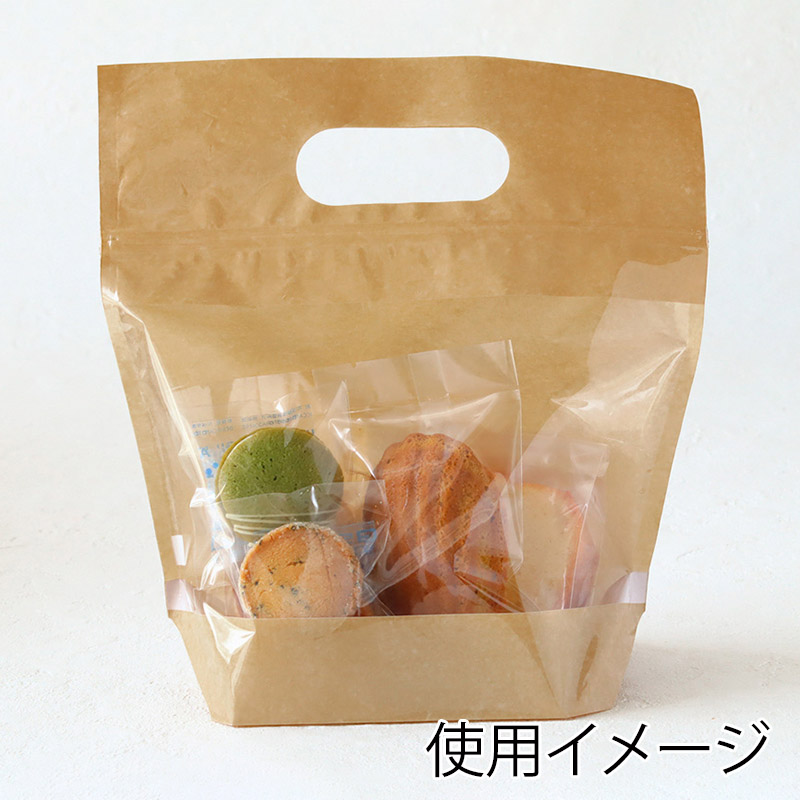 ジッパーバッグ クラフト M 98989 10枚/束(ご注文単位1束)【直送品】