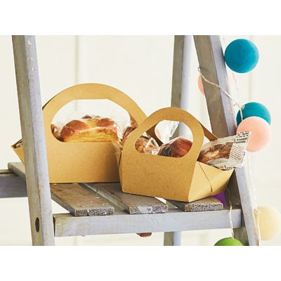 cotta 柄付きギフト箱　カフェバスケット M 90474　クラフト 10枚/束（ご注文単位1束）【直送品】