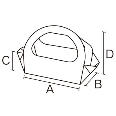 cotta 柄付きギフト箱　カフェバスケット M 90474　クラフト 10枚/束（ご注文単位1束）【直送品】