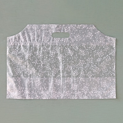 cotta 手提ポリ袋 小 5349　フローラル白 100枚/袋（ご注文単位1袋）【直送品】