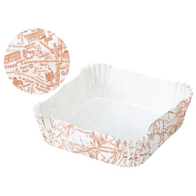 cotta ベーキングトレー 95角 66447 マップ ブラウン 100枚/束(ご注文単位1束)【直送品】