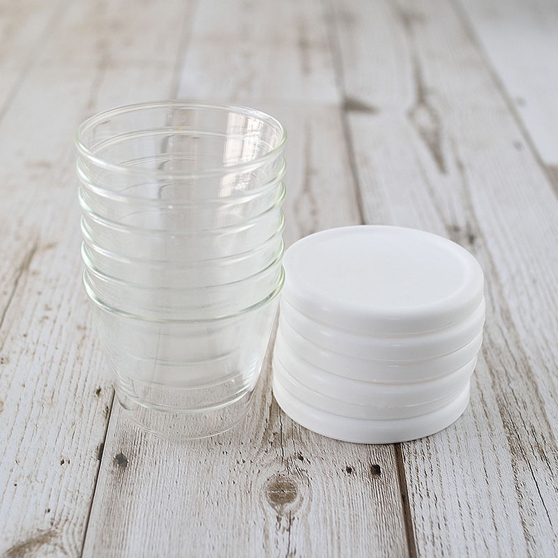 cotta プリンカップ シリコン蓋付 ガラス 91467 6個/セット(ご注文単位1セット)【直送品】