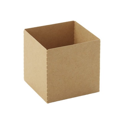 cotta ベーキングカップ CB11 キューブカップ 底紙付 68970 茶無地 100セット/組(ご注文単位1組)【直送品】