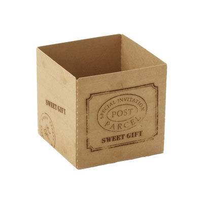 cotta ベーキングカップ CB22 キューブカップ 底紙付 68973 ウッディー 100セット/組(ご注文単位1組)【直送品】