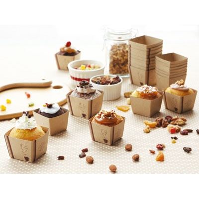 cotta ベーキングカップ BT52 クラフトキューブ 68975 茶無地 50枚/束(ご注文単位1束)【直送品】