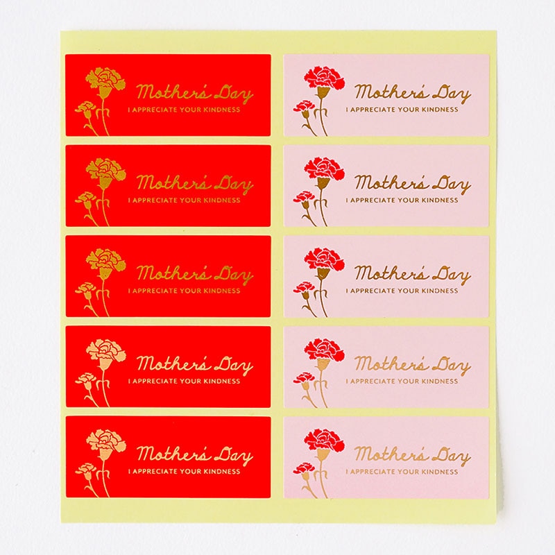 シール 母の日 ラベル 2柄×5片 98008 10冊/束(ご注文単位1束)【直送品】