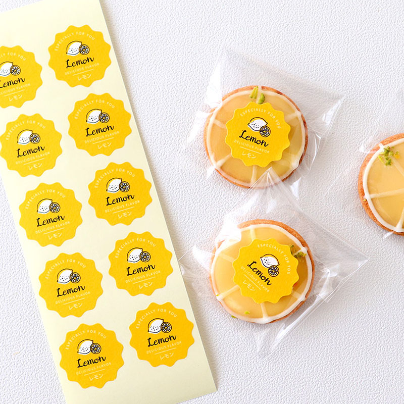 cotta 波型フレーバーシール 92116 レモン 100枚/束(ご注文単位1束)【直送品】