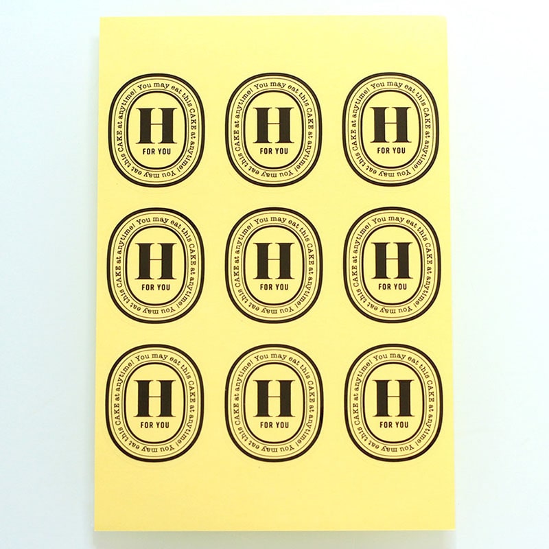 cotta 透明イニシャルシール 92522 H 10枚/束(ご注文単位1束)【直送品】